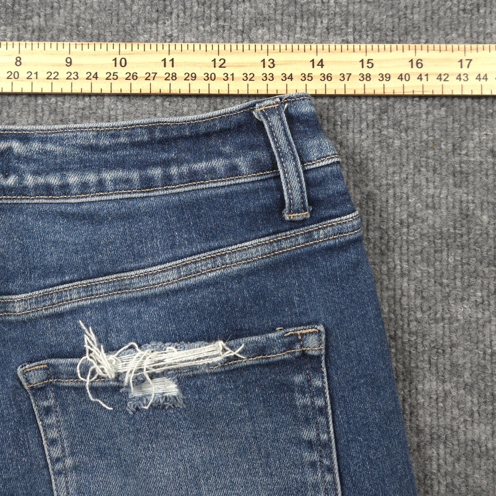 Flying Monkey High Rise Distressed Straight Leg Jeans Size 26 Medium Wash - Picture 8 of 10